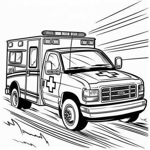 Tô màu sáng tạo xe cứu thương đẹp cho bé 5 tuổi