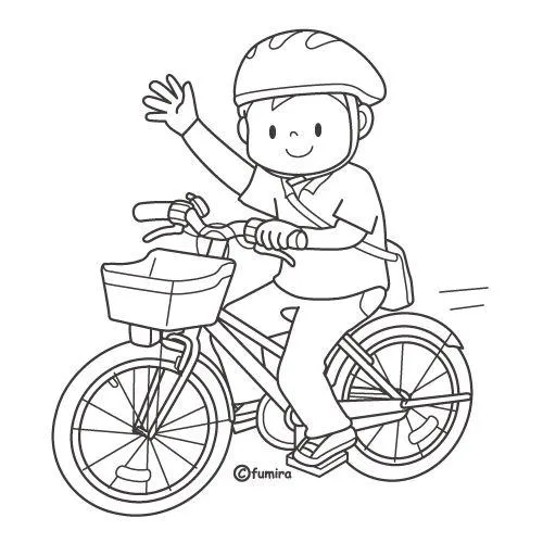 Trang tô màu xe đạp đơn giản khung xe cho bé 3 tuổi