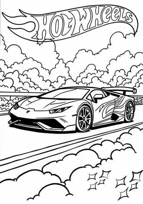 Hoạt động tô màu siêu xe Lamborghini sáng tạo cùng bút sáp