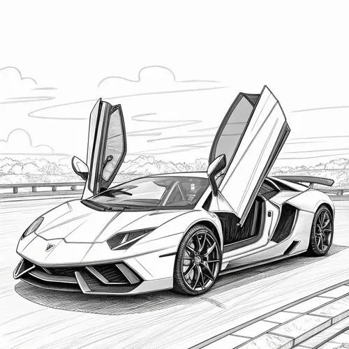 BST 42 Tranh tô màu Xe Lamborghini mạnh mẽ cho bé trai cá tính đam mê tốc độ