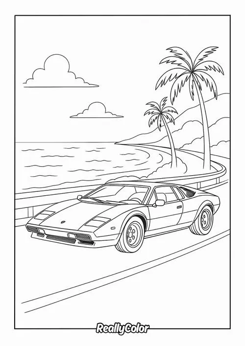 Bức tranh tô Lamborghini Urus hiện đại cho bé tập tô