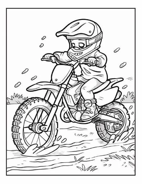 Gợi ý tranh tô màu xe máy cho bé thích xe cộ