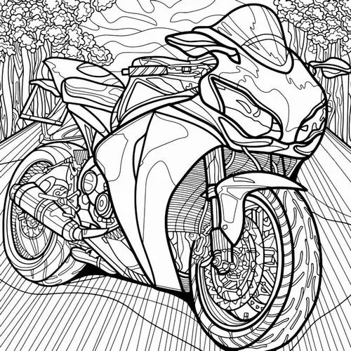 Bộ tranh tô màu phương tiện giao thông xe hai bánh