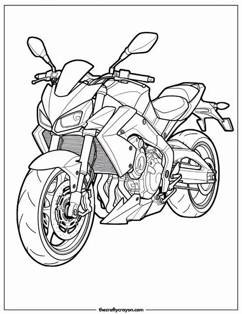 Tranh bé tập tô xe tay ga màu sắc thân xe