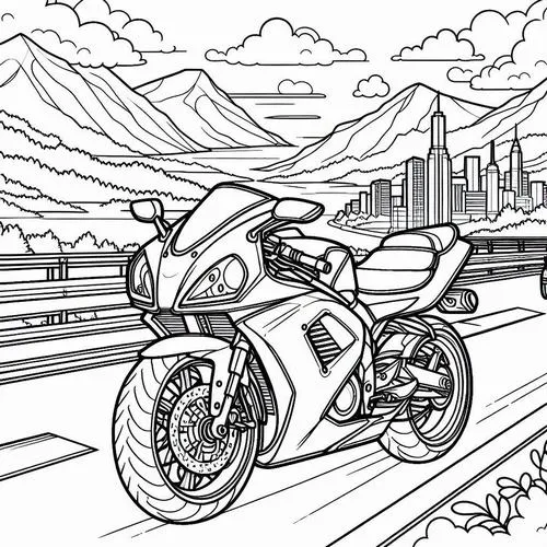 Tranh tô màu xe máy giúp bé hiểu hơn về đường phố