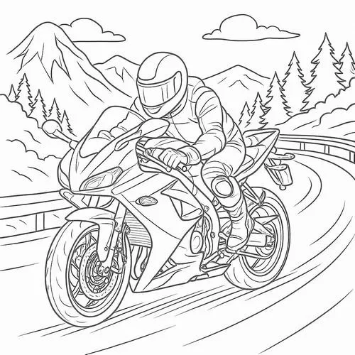 In hình tập tô xe phân khối lớn kiểu dáng thể thao