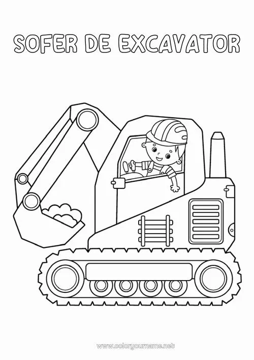 25 Hình tô màu xe công trường hoạt hình dễ thương cho bé 3 tuổi