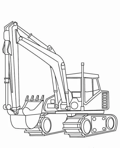 17 Hình vẽ tranh tô màu xe máy xúc và đất cát đá sỏi