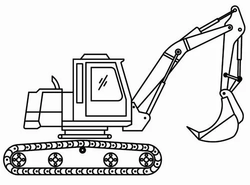 6 Xe máy xúc đầy đủ chi tiết tranh tô màu cho bé tập trung