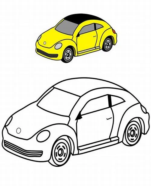 2 Tranh tô màu ô tô cho bé mầm non dễ tô không sợ lem
