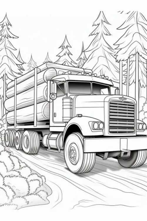 20 Trang tô màu xe vận tải chắc chắn, bé tập tô dễ thương