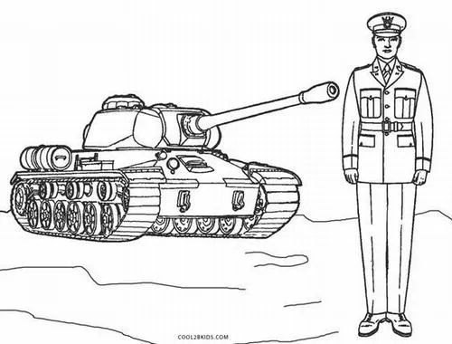 Mẫu tranh tô màu thiết giáp bảo vệ đất nước dũng cảm