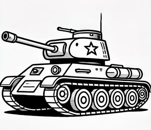 Hình tô màu tank quân đội dáng vuông vức màu xanh đẹp