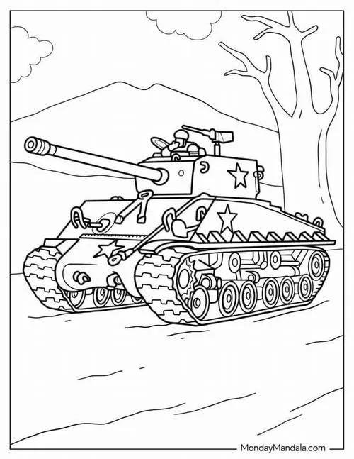 Hoạt động tô màu xe tăng quái vật máy móc hầm hố