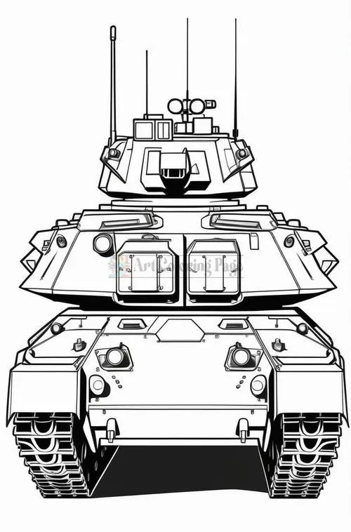 Tranh bé tập tô xe tăng robot biểu cảm sống động