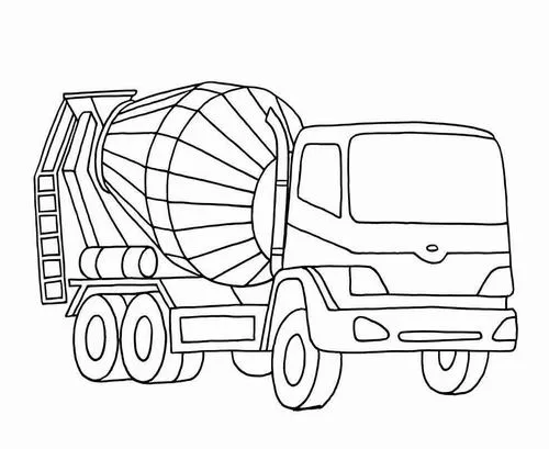 Trẻ học tô màu xe trộn bê tông bồn xoay, ống xả dài cho trẻ 6 tuổi