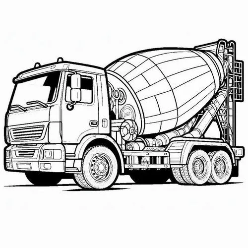 Hoạt động tô màu xe xây dựng công trình, bồn trộn xoay đều, cho trẻ