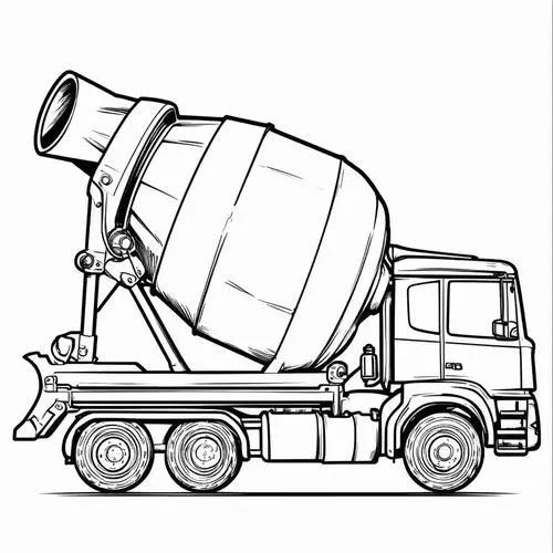 Tải tranh tập tô xe bồn bê tông màu sắc nổi bật, an toàn giao thông