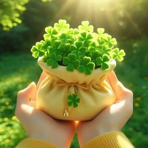 Hình ảnh cầu hên cỏ 4 lá tạo ấn tượng đầu tiên