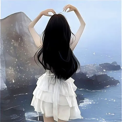 Ảnh avatar ngầu phụ nữ che mặt bằng góc chụp từ sau