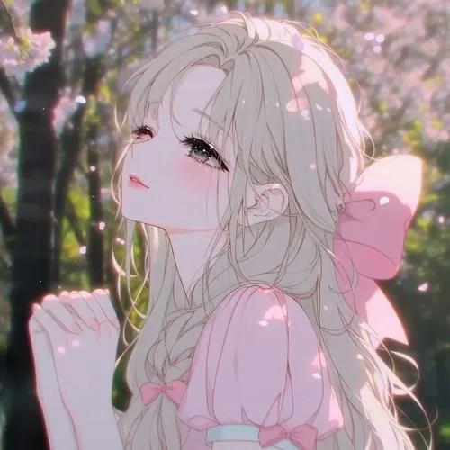 Hình đại diện cute phối màu chủ thể hồng với ánh sáng sáng nổi bật sắc hồng phấn