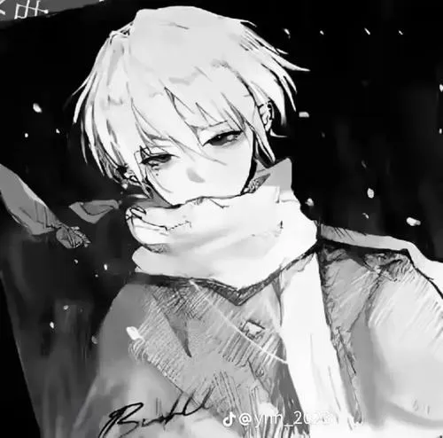 Ảnh avatar Facebook anime nam trên nền tối giản