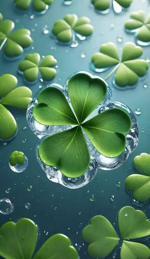Hình nền cỏ 4 lá ảnh hưởng tâm trạng bằng màu xanh thư giãn