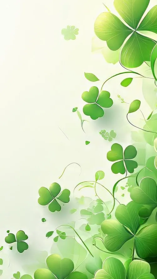 Hình nền cỏ 4 lá lan tỏa may mắn và bình an