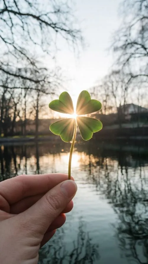 Hình nền cỏ 4 lá dành cho người tin vào điều tốt lành