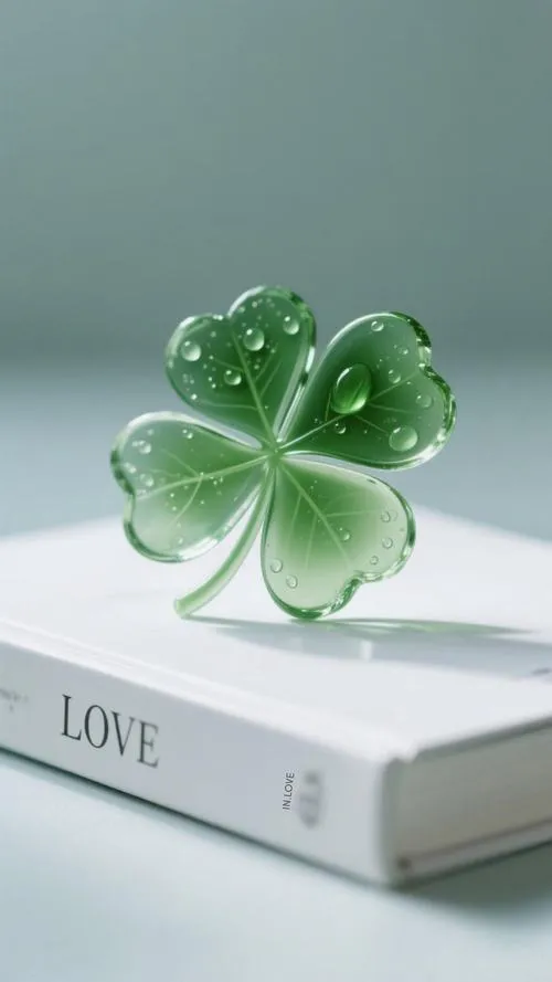 Hình nền cỏ 4 lá nổi bật phiến lá và gân lá