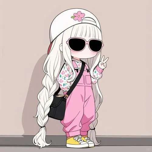 Nhân vật nữ hoạt hình cá tính với áo khoác da