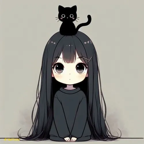 Ảnh thiếu nữ chibi cá tính với nét vẽ cách điệu