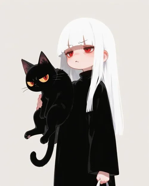 Ảnh chibi cô nàng cá tính với áo khoác da và ánh mắt lạnh tanh