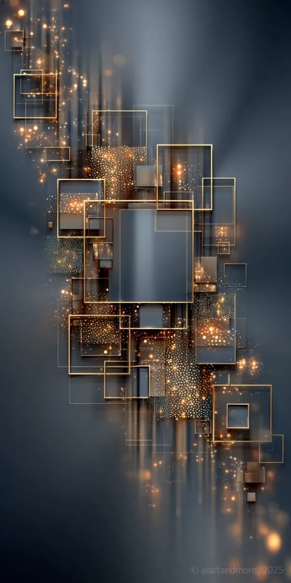 12 Hình nền điện thoại ngầu khối hình vàng đen, bố cục tối giản, hợp bộ icon đơn sắc.