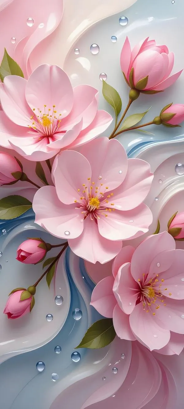 23 Nền hoa baby li ti, tương phản vừa đủ, vùng đặt giờ rõ ràng khi mở máy ngoài trời