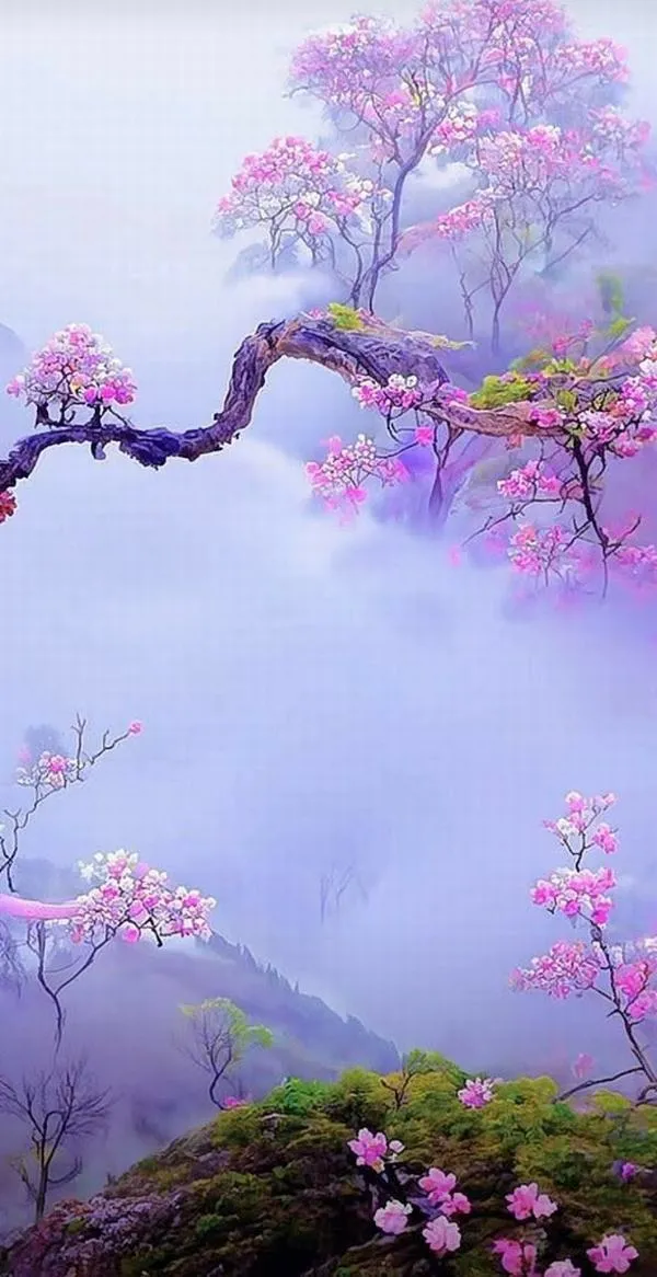 36 Wallpaper hoa baby li ti, loang màu nền nhẹ, tạo chiều sâu mà không làm rối mắt