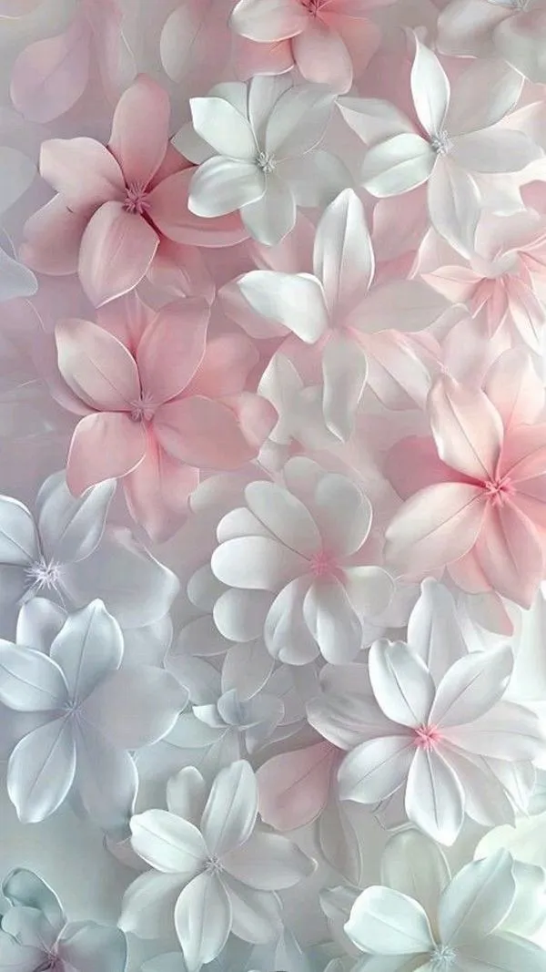 7 Cánh hoa trôi trên mặt nước gợn, ảnh nền chuyển sắc nhẹ, tạo chiều sâu và sự yên ả