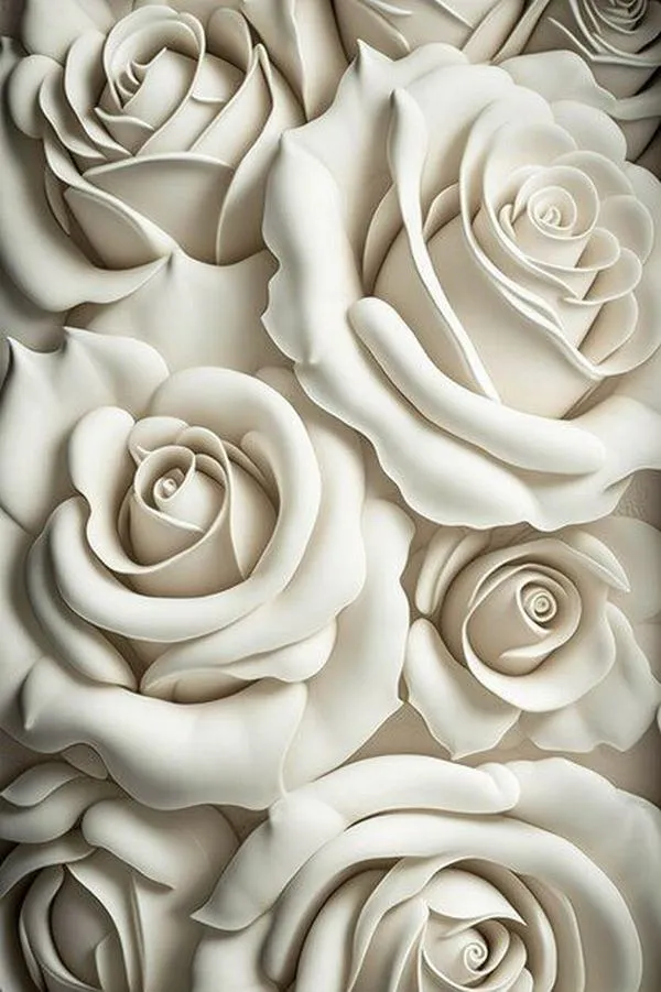14 Hình nền hoa hồng 3D phong cách hiện đại, tạo cảm giác chân thật và sống động khi nhìn gần.