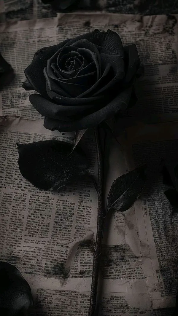 Hình nền hoa hồng đen cận cảnh, ánh viền sắc nét, sang và lạnh cho điện thoại