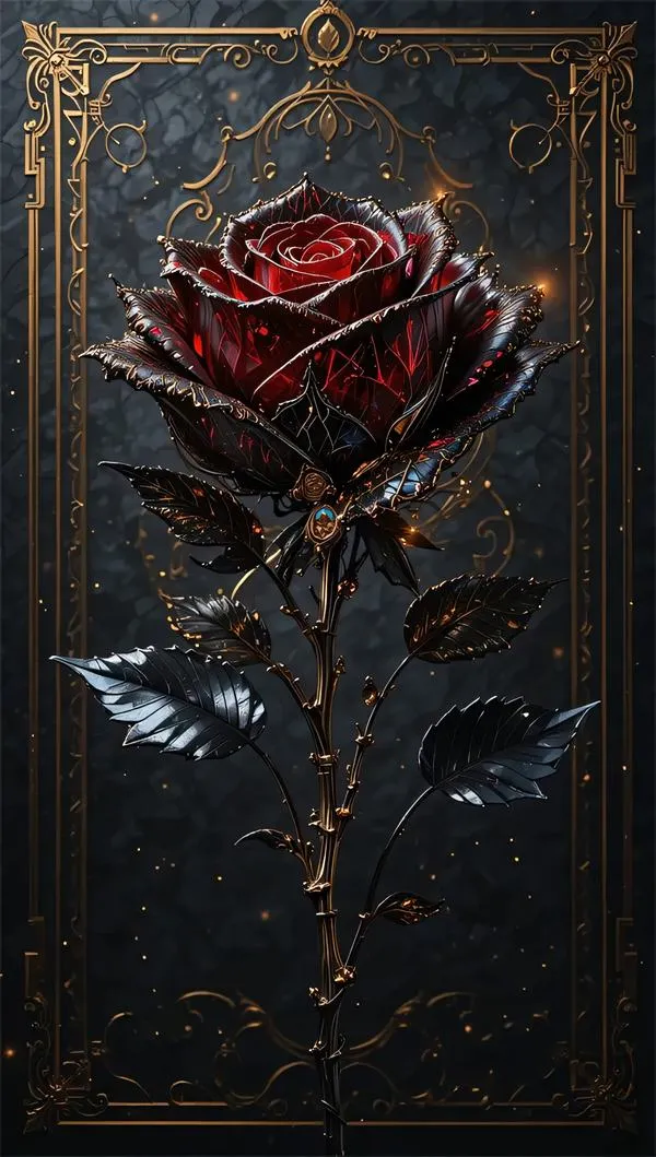 Hoa hồng đen trên nền tối tối giản, hợp gu nội tâm, nhìn lâu vẫn cuốn