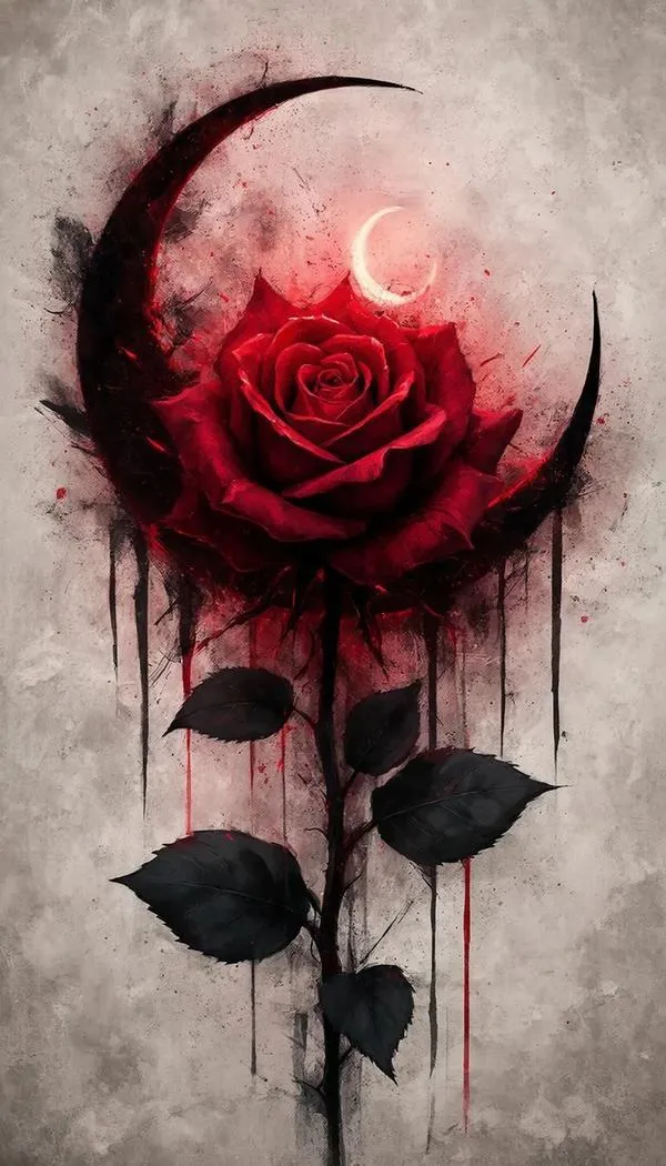 Hoa hồng đen phong cách Gothic, bóng đổ sâu, dành cho người thích khác số đông