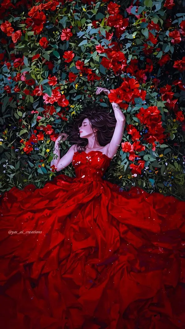 Mặt tiền nhà phủ hồng đỏ nhung, ánh sáng dịu, tạo cảm giác ấm áp và trang trọng.