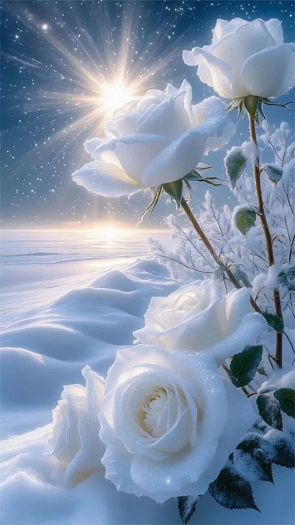 Bó hoa hồng trắng dày nụ, chuẩn 4K, sắc trắng tinh khôi, hợp không khí lễ cưới