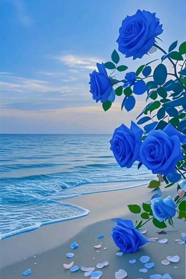 40 Hình Nền Hoa Hồng Xanh đẹp nhất phong cách siêu thực gradient nhẹ gu tối giản tinh tế