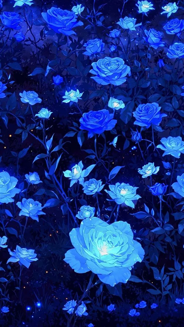 Cụm hoa hồng xanh dương trên phông tối nổi bật đẹp full HD hợp người thích yên tĩnh