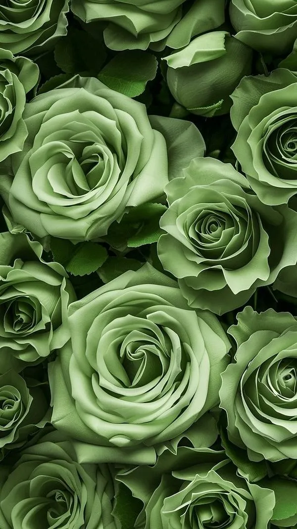 Ảnh nền cụm hoa hồng xanh lá cây ngọc chuyển sắc nhẹ tạo cảm giác mát lành hợp gu tối giản