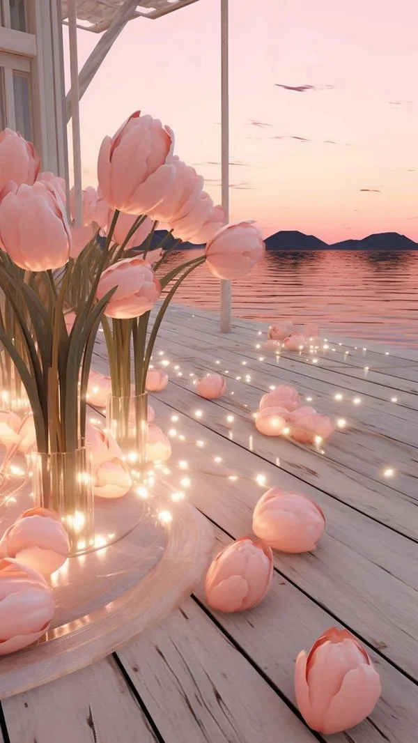 33 Tulip hà lan trong vườn keukenhof, ánh sáng sáng dịu làm màu lên rất mềm