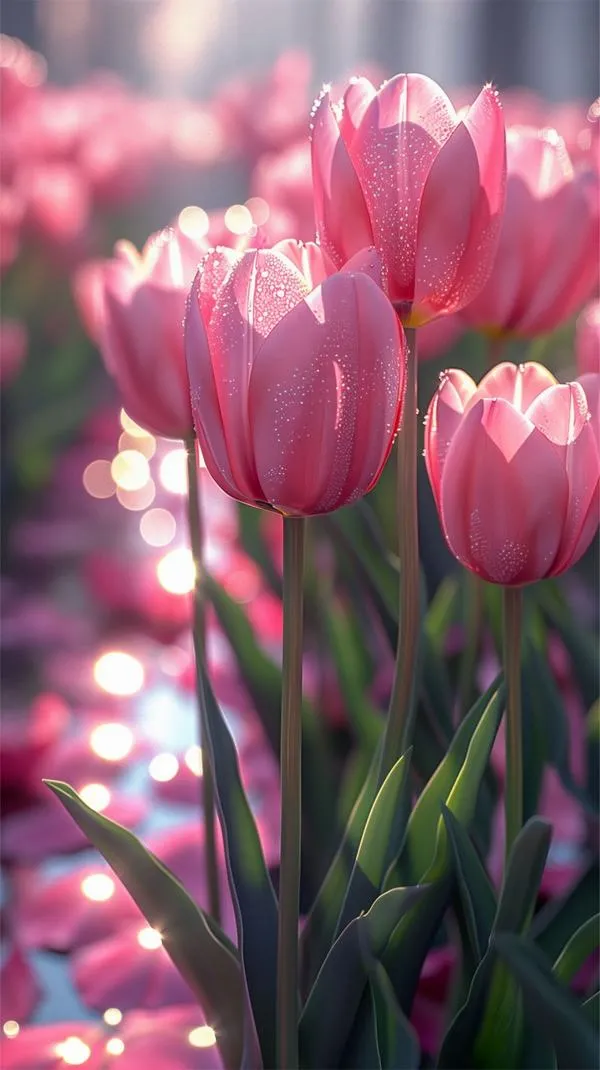 24 Bình hoa đặt gần cửa sổ, ánh sáng mềm giúp tulip trông tinh tế và sạch