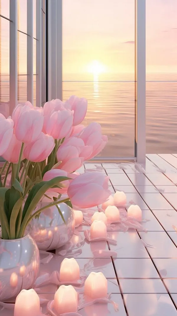 12 Pastel uất kim hương đặt cạnh cửa sổ, khoảng trống rộng tạo cảm giác thoáng và yên