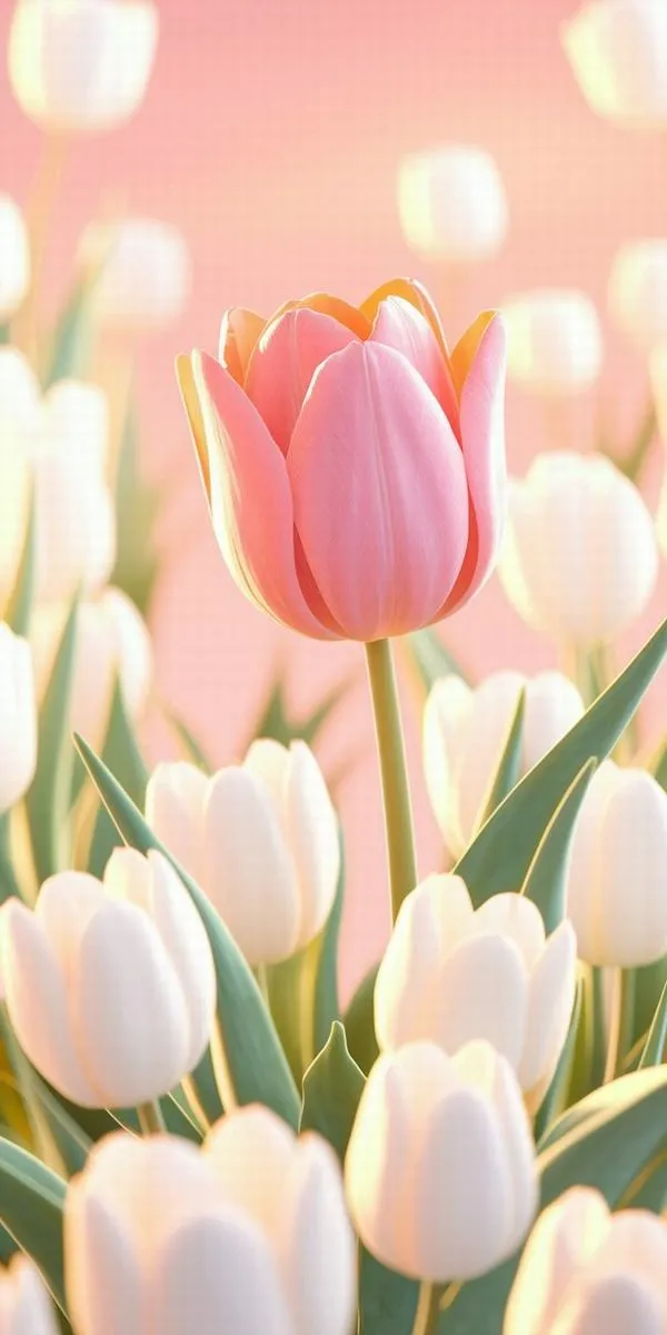 4 Đẹp full hd bó tulip trắng kem chụp cận cảnh, hiệu ứng mờ ảo cho cảm giác thư thái